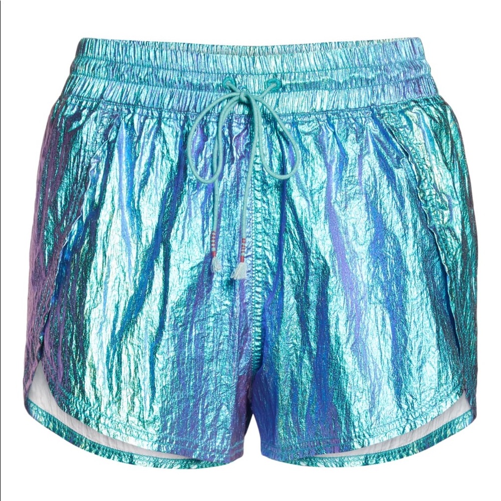 ISO FREE PEOPLE WINEJAMMER SHORTS IN BLUE/GREEN